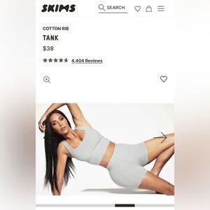 SKIMS Gray Cotton Rib Tank